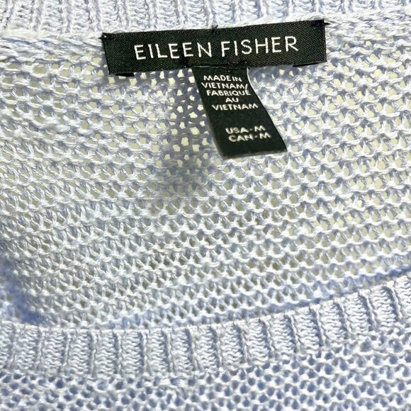 Eileen Fisher Linen-Cotton Raglan-Sleeve Sweater M - Picture 11 of 14